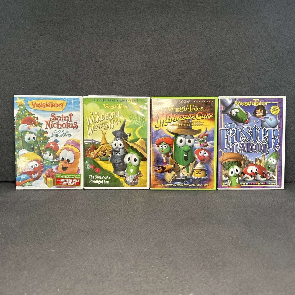 VeggieTales DVD Lot 4 Christian Kids Cartoon Movies‎ Family Animated Like New